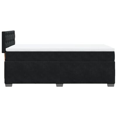 vidaXL Boxspring met matras fluweel zwart 100x200 cm