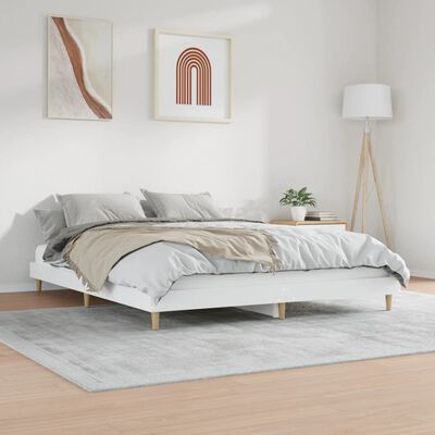 vidaXL Bedframe bewerkt hout wit 180x200 cm