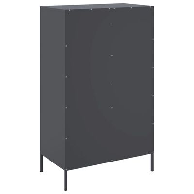 vidaXL Hoge kast 68x39x113 cm staal antracietkleurig