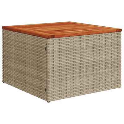 vidaXL 10-delige Loungeset met kussens poly rattan beige