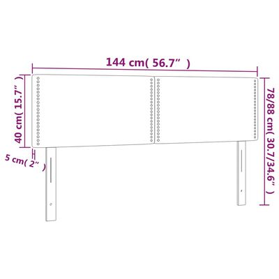 vidaXL Hoofdborden 2 st 72x5x78/88 cm fluweel zwart