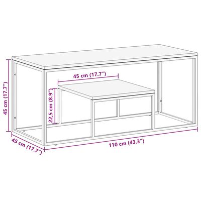 vidaXL Salontafel roestvrij staal en massief hout goudkleurig