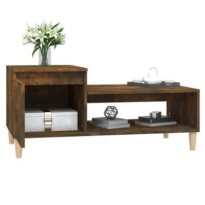 vidaXL Salontafel 100x50x45 cm bewerkt hout gerookt eikenkleurig