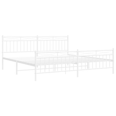 vidaXL Bedframe met hoofd- en voeteneinde metaal wit 200x200 cm