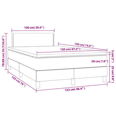 vidaXL Boxspring met matras fluweel roze 120x190 cm