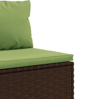 vidaXL 10-delige Loungeset met kussens poly rattan bruin