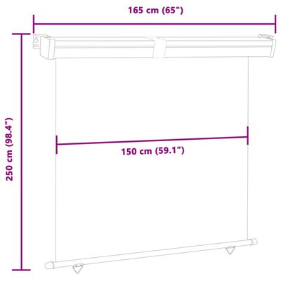 vidaXL Balkonscherm 165x250 cm blauw