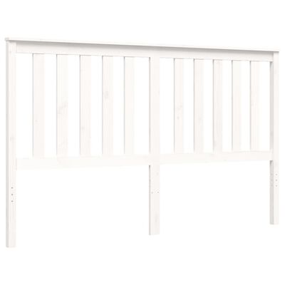 vidaXL Bedframe met hoofdbord massief hout wit