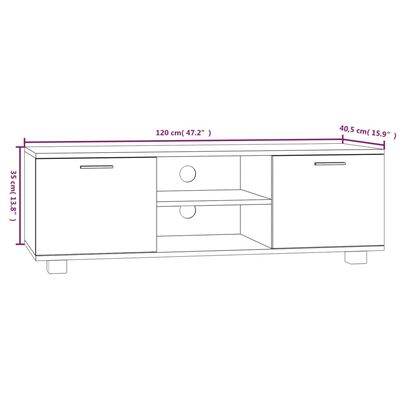 vidaXL Tv-meubel 120x40,5x35 cm bewerkt hout wit