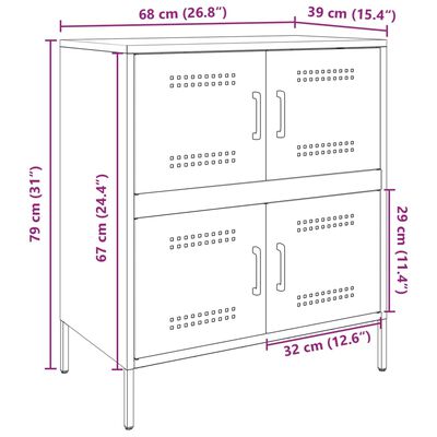 vidaXL Dressoir 68x39x79 cm staal antracietkleurig