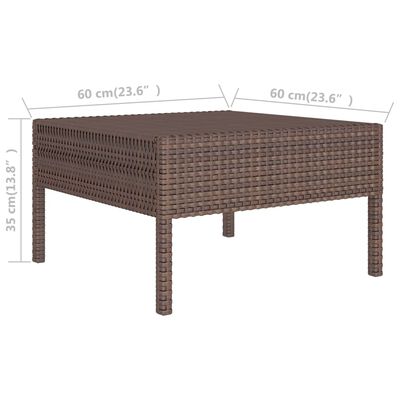 vidaXL 10-delige Loungeset met kussens poly rattan bruin