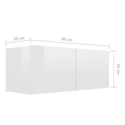 vidaXL 4-delige Tv-meubelset bewerkt hout hoogglans wit