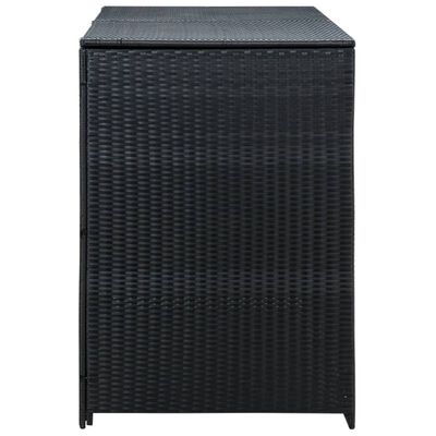 vidaXL Containerberging dubbel 148x80x111 cm poly rattan zwart