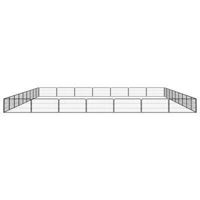 vidaXL Hondenkennel 32 panelen 100x50 cm gepoedercoat staal zwart