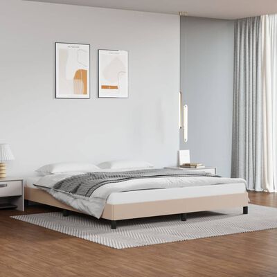 vidaXL Bedframe kunstleer cappuccinokleurig 180x200 cm