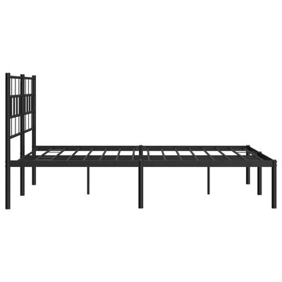 vidaXL Bedframe met hoofdbord metaal zwart 120x200 cm