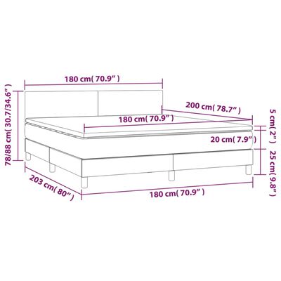 vidaXL Boxspring met matras kunstleer cappuccinokleurig 180x200 cm