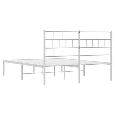 vidaXL Bedframe met hoofdbord metaal wit 140x190 cm