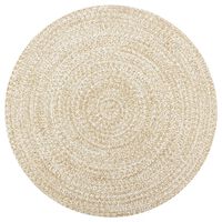 vidaXL Vloerkleed handgemaakt 90 cm jute wit en naturel