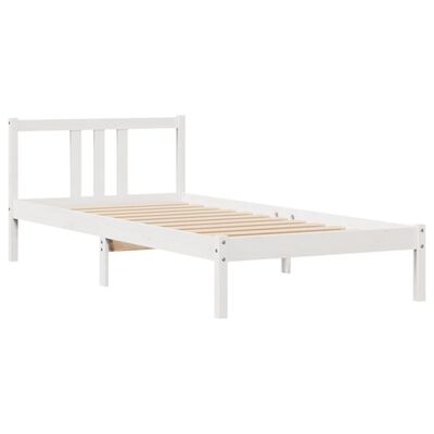 vidaXL Bedframe zonder matras massief grenenhout wit 90x200 cm