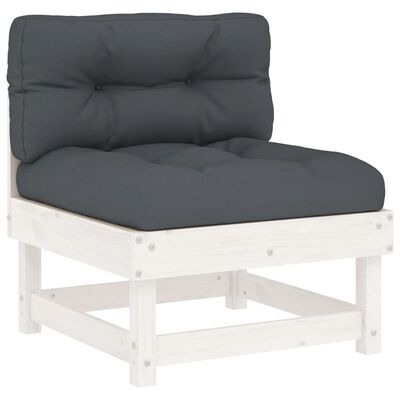 vidaXL 8-delige Loungeset met kussens massief hout wit