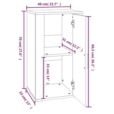 vidaXL Dressoir 40x33x70 cm bewerkt hout gerookt eikenkleurig