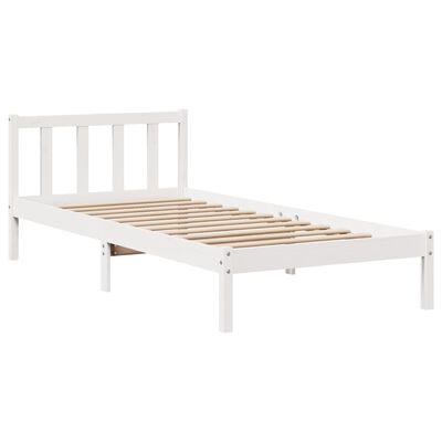 vidaXL Bedframe zonder matras massief grenenhout wit 140x200 cm