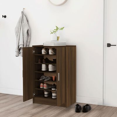 vidaXL Schoenenkast 60x35x92 cm bewerkt hout bruin eikenkleur