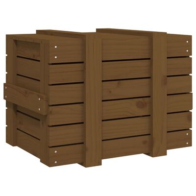 vidaXL Opbergbox 58x40,5x42 cm massief grenenhout honingbruin