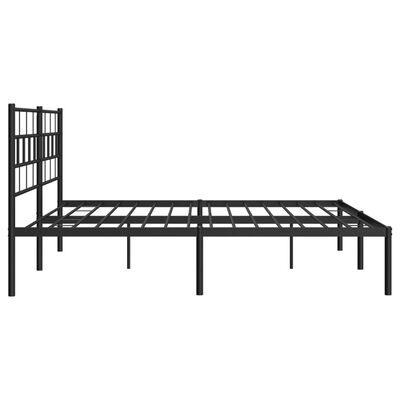 vidaXL Bedframe met hoofdbord metaal zwart 183x213 cm