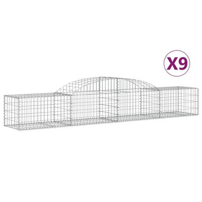 vidaXL Schanskorven 9 st gewelfd 300x50x40/60 cm gegalvaniseerd ijzer