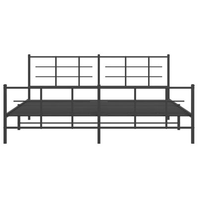 vidaXL Bedframe met hoofd- en voeteneinde metaal zwart 200x200 cm