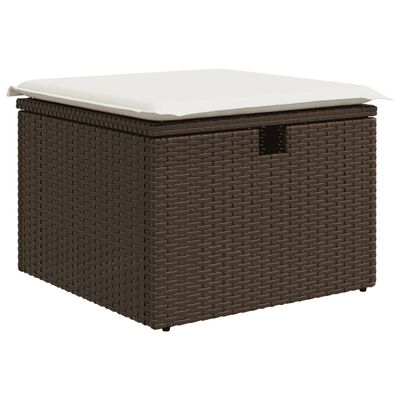 vidaXL 7-delige Loungeset met kussens poly rattan bruin