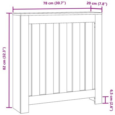 vidaXL Radiatorombouw 78x20x82 cm bewerkt hout artisanaal eikenkleur