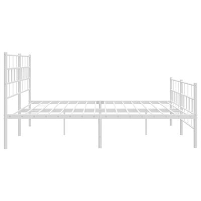 vidaXL Bedframe met hoofd- en voeteneinde metaal wit 193x203 cm