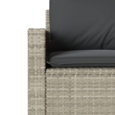 vidaXL 6-delige Loungeset met kussens poly rattan lichtgrijs