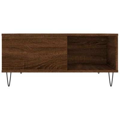 vidaXL Salontafel 80x80x36,5 cm bewerkt hout bruin eikenkleur