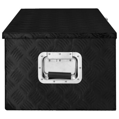 vidaXL Opbergbox 90x47x33,5 cm aluminium zwart