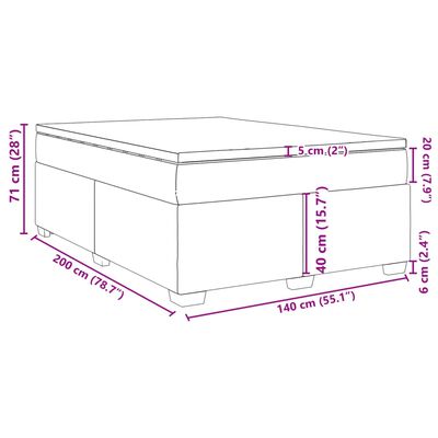 vidaXL Boxspring met matras stof donkergrijs 140x200 cm