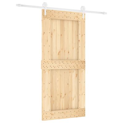 vidaXL Schuifdeur met beslag 95x210 cm massief grenenhout