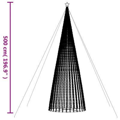 vidaXL Lichtkegel 1544 meerkleurige LED's 500 cm