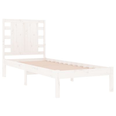 vidaXL Bedframe massief hout wit 90x190 cm