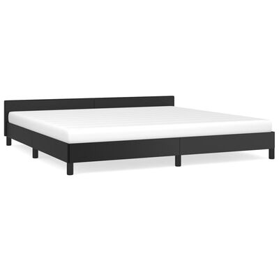 vidaXL Bedframe met hoofdeinde kunstleer zwart 200x200 cm