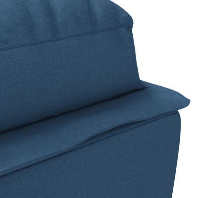 vidaXL Massage chaise longue met kussens stof blauw