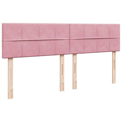 vidaXL Boxspring met matras fluweel roze 200x200 cm