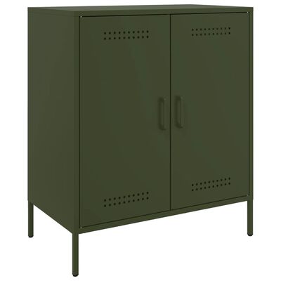 vidaXL Dressoir 68x39x79 cm staal olijfgroen