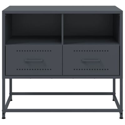 vidaXL Tv-meubel 68x39x60,5 cm staal antracietkleurig