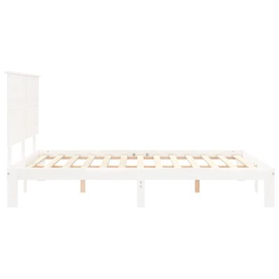 vidaXL Bedframe met hoofdbord massief hout wit