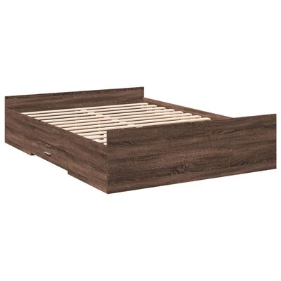 vidaXL Bedframe met lades bewerkt hout bruin eikenkleur 140x190 cm