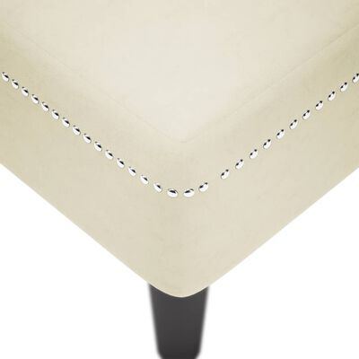 vidaXL Chaise longue met kussen&rechterarmleuning fluweel crèmekleurig